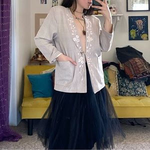 HIGH FASHION PASTEL PINK & PURPLE PLAID BLAZER W POCKETS